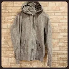 UNIQLO ユニクロ　メンズ ジップアップ パーカー グレー　スウェット　M