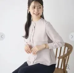 AOKI アオキ　レディース　ケープ風デザインブラウス L 美品　スーツ