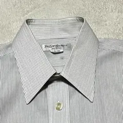 イブサンローラン ドレスシャツ Ｍ相当 ストライプ ホワイト コットン