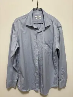 【中古品】UNIQLO スーパーノンアイロン スリムフィットシャツ ブルー XLのサムネイル