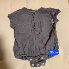 teteatete バースデイ グレー ボタン付きロンパース 70cm