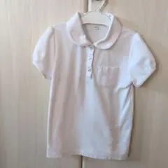 【美品】半袖 ポロシャツ スクールポロシャツ 女の子 120 半袖 白 イオン