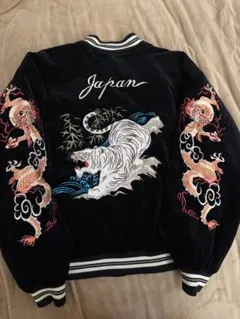 【美品】 HUMBER スカジャン 限定虎 龍 unisex 別珍 珍品 XLサイズ]両面刺繍 鷹虎龍別珍スカジャン｜和柄｜横須賀スカジャン専門