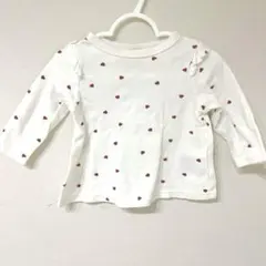 petit main ハート柄 Tシャツ 80cm プティマイン ホワイト春