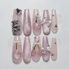 ネイル　韓国 量産型 マグネット　ガーリー スナ系 地雷系 ワンホン さくらんぼ