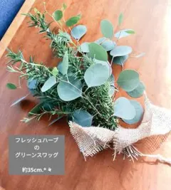 【匿名発送】フレッシュハーブのグリーンスワッグ☆ナチュラル☆農薬不使用