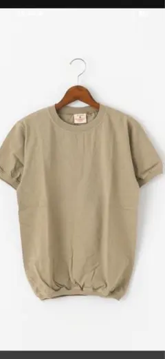 GOODWEARグッドウェア クルーネック半袖 リブ Tシャツ　アッシュベージュのサムネイル