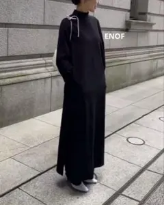 【美品】ENOF slit dress ロングワンピース ドレス　長袖 エノフ 2026年最新】enof ワンピースの人気アイテム - メルカリ