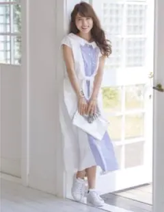 美品チェスティ　ストライプワンピース