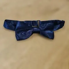 子供用 ネイビー サテン蝶ネクタイ
