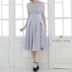 MAJESTICLEGON新品タグ付きバックリボンレース切替ワンピース サックスのサムネイル