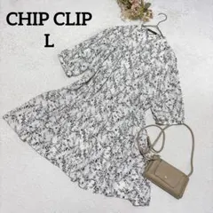 【チップクリップ】チュニック ワンピース L 花柄 総柄 フェミニン