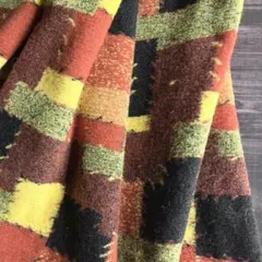 在庫僅か❣️ウール混フリースジャガードニット生地 厚手 幅120×50cm延長可