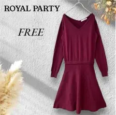 ロイヤルパーティ Ｖネックニットワンピース 上品 ガーリー おしゃれ フェミニン