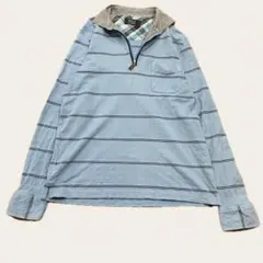 00’s vintageストライプ長袖ハーフジップシャツアーカイブグランジy2k