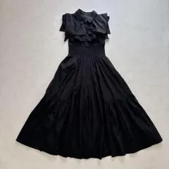 希少♡ ESTNATION リブネックフリル タイプライターワンピース 25年