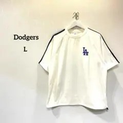 MLB LAロゴ 半袖プルオーバー ドローコード L アイボリー Dodgersのサムネイル