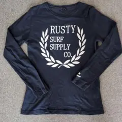 RUSTY ネイビー ロゴ入り長袖カットソーのサムネイル