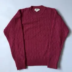 Abercrombie&Fitch コットン ケーブルニット　ワインレッド Sのサムネイル