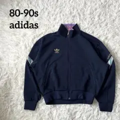 80s adidas トラックジャケット ネイビー デサント製 トレフォイル M