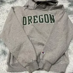 チャンピオン パーカー グレー　フーディー ロゴ　90s 80s