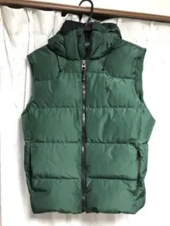 【美品】ポロラルフローレン ダウンベスト ポニー刺繍 緑グリーン メンズM