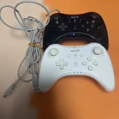 wiiu Proコントローラー　2個　ブラック　ホワイト　充電ケーブル付き