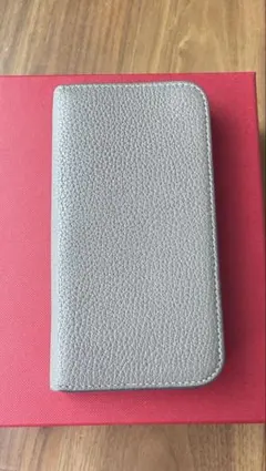 ボナベンチュラiPhone12 mini 手帳型ケース エトゥープ ×イエロー