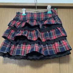 未使用　　a.v.vチェック柄 フリルスカート 130cmのサムネイル