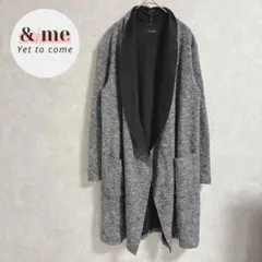 美品　ヴァンドゥーオクトーブル　ロングニットカーディガン　ボタンレス　ウール混