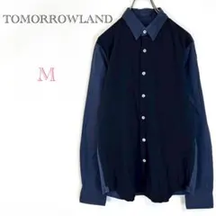 ♦︎トゥモローランド【M】長袖切り替えシャツ　　日本製　ウールコットン100%のサムネイル