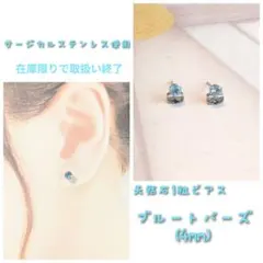医療用ステンレス使用】タンザナイトの一粒ピアス - メルカリ