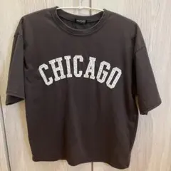 CHICAGO 刺繍 ブラウン Tシャツ