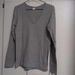 ENTRY SG コットン100% グレー Vネック長袖カットソー