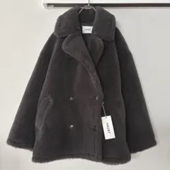 新品タグ付き】HYEON へヨン テッドケープ 2way ボアコート グレー