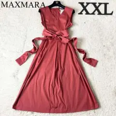 ✖︎ マックスマーラ ワンピース ロング Aライン ベルト レッド 2XL