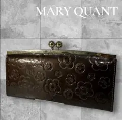 MARY QUANT ブラウン 花柄エンボス 長財布 がま口 - メルカリ