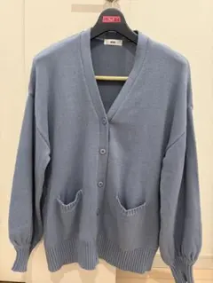 青色 ニット スクールカーディガン