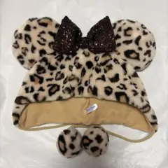 ディズニー ファンキャップ ミニーヒョウ柄 茶色