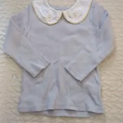 ち*る様 バースディコトリ水色 襟付き長袖Tシャツ
