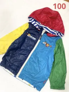 ミキハウス　マルチカラー　ジャンパー　100cm リバーシブル　新幹線