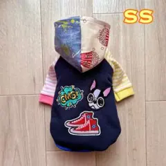 ［SALE］SS・ハンドメイド・犬服・パーカー・ワッペン付き（01）
