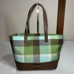 【未使用品】ブルーレーベルクレストブリッジ チェック トートバッグ グリーン