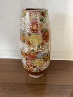 九谷焼　花柄陶器花瓶