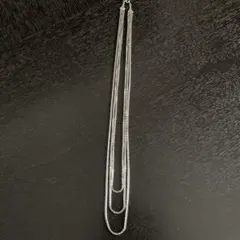 シルバー 3連ロングネックレス