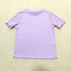 UNIQLO リブメロウTシャツ パープル 120cmのサムネイル