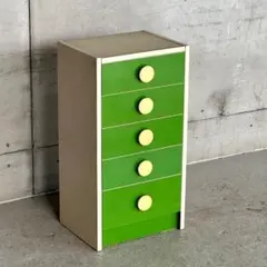 昭和レトロ レトロポップ 木製チェスト 丸型取っ手金具 6段 オリーブグリーン ✿昭和レトロ✿ 箪笥 チェストレトロポップ 緑 グリーン インテリア