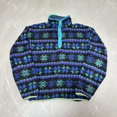 n*l様 L.L.Bean 80～90s スナップT ノルディック柄 フリース