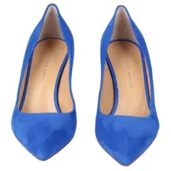 [未使用・送料込み]ジュゼッペ・ザノッティ スエードハイヒールパンプス 青 38