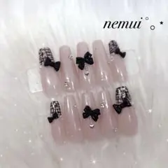 No.47 ネイルチップ ピンク 韓国 量産型 フレンチガーリー ワンホン